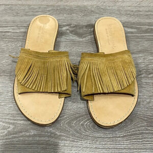 Niccolo Vacari Leather Fringe Slip On Slide Sandal Made in Italy 8